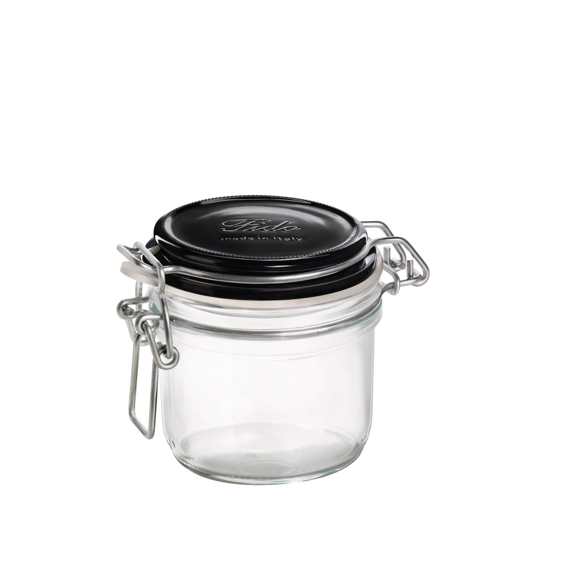 Fido 6.75 oz. Food Jar, Black Top (Set of 12)