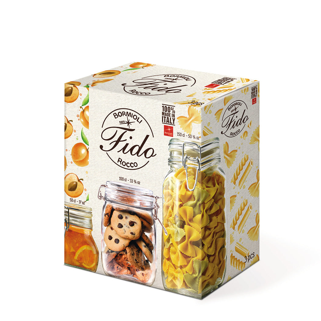 Fido 3pc Food Jar Set (17.5 oz., 33.75 oz., 50.75 oz.)