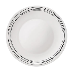White Moon Chiaroscuro 10.75" Opal Glass Dinner Plate, Linee (Set of 24)