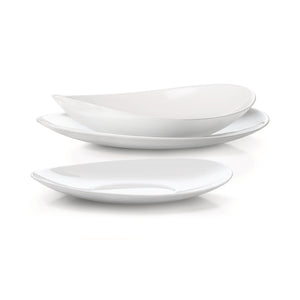 Prometeo 8.75" x 7.5" Opal Glass Dessert Plate (Set of 24)