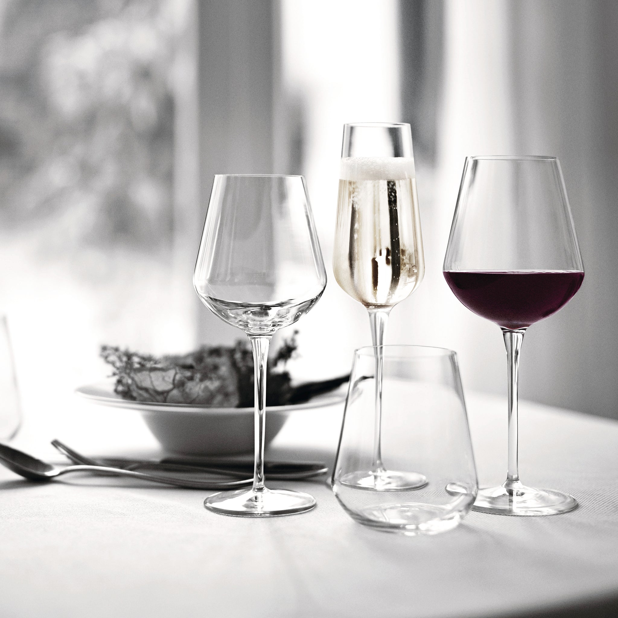 InAlto Uno 14.25 oz. Stemless Wine or DOF Drinking Glasses (Set of 6)