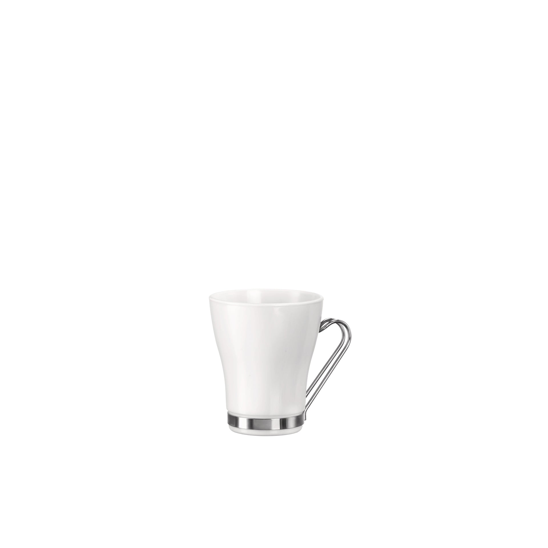 Aromateca 7.5 oz. Opal Glass Cappuccino Cup with Stainless Steel Handle (Set of 4)