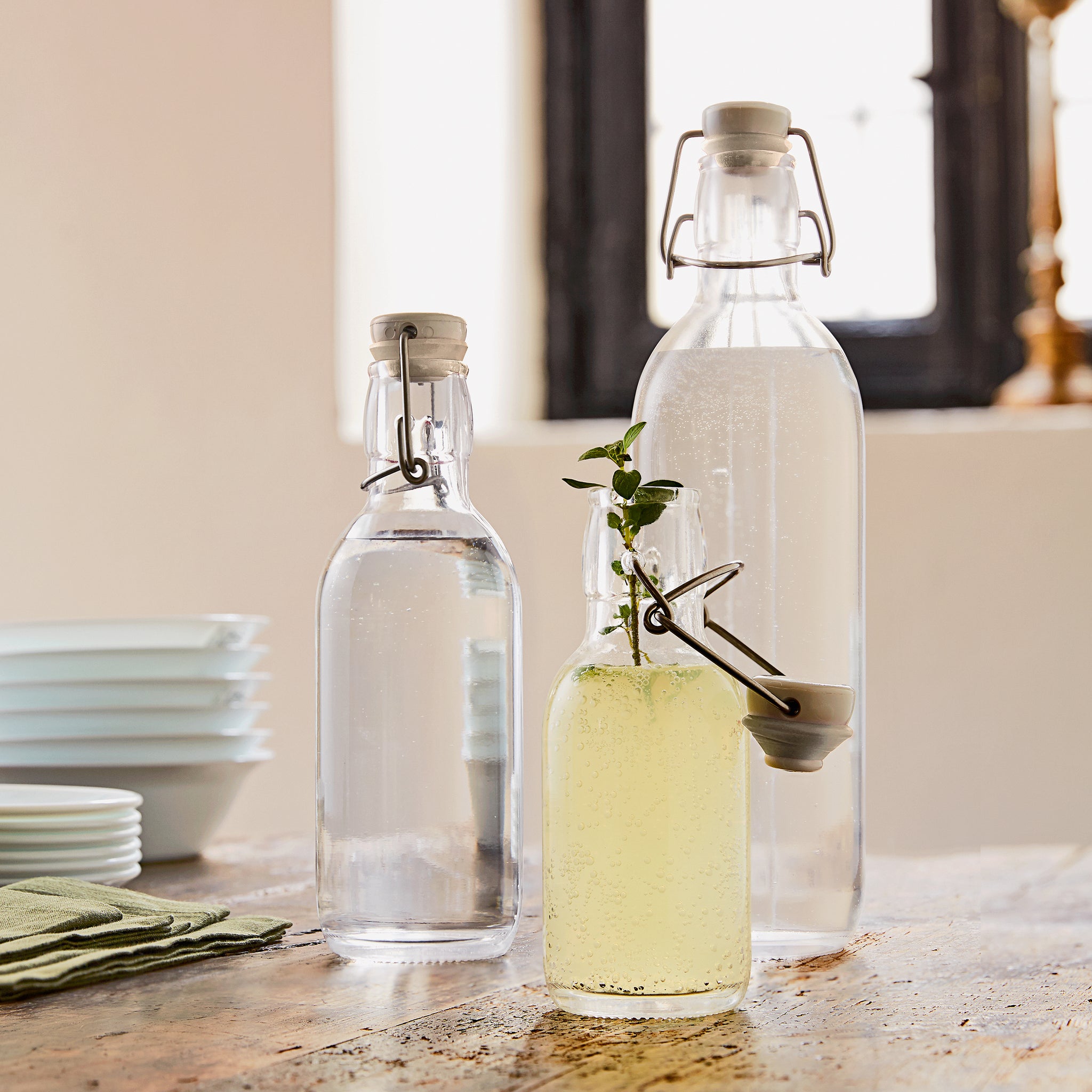Emilia 33.75 oz. Swing-Top Glass Bottle (Set of 6)