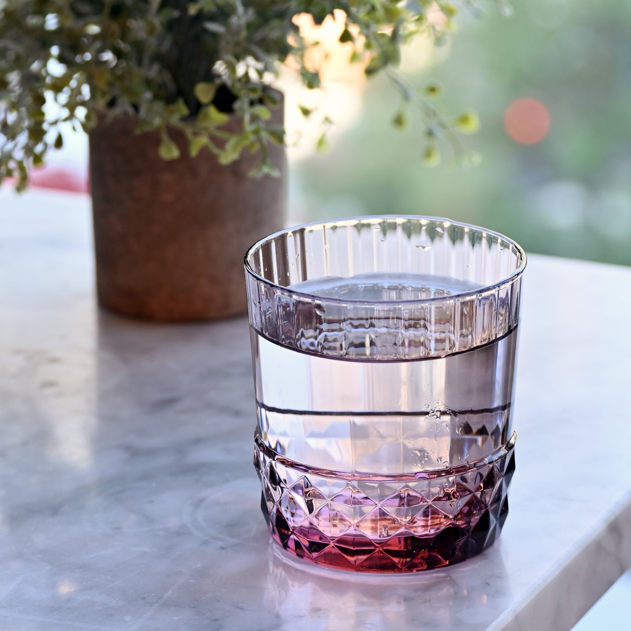 America '20s 12.5 oz. DOF Drinking Glasses, Lilac Rose (Set of 6)