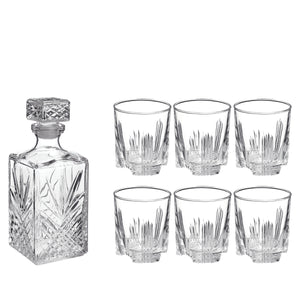 Selecta 7pc Whiskey Set (1 Decanter + 6 Rocks Glasses)